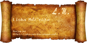 Liska Mónika névjegykártya