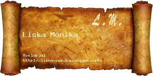 Liska Mónika névjegykártya